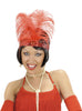 Bandeau cheveux années 20 rouge femme