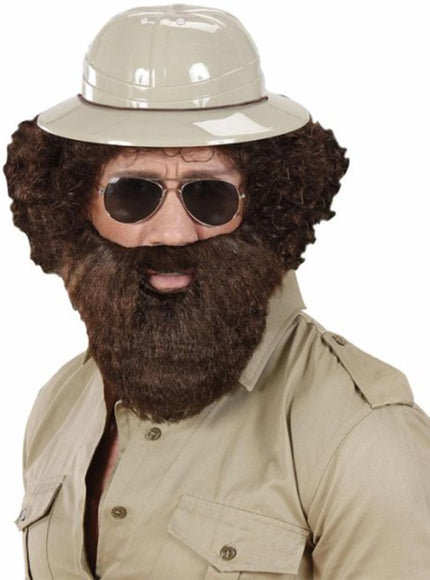 Barbe touffue châtain avec moustache