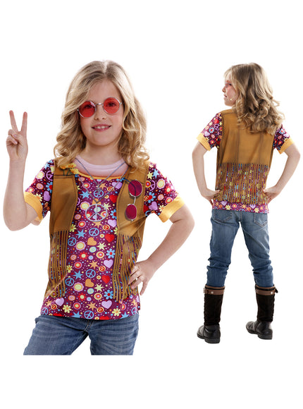 T-shirt hippie Flower power fille