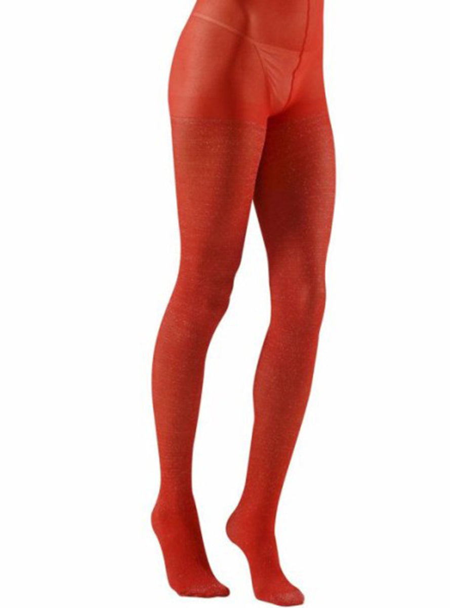 Collants à paillettes rouges