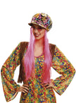 Chapeau Flower Power avec cheveux