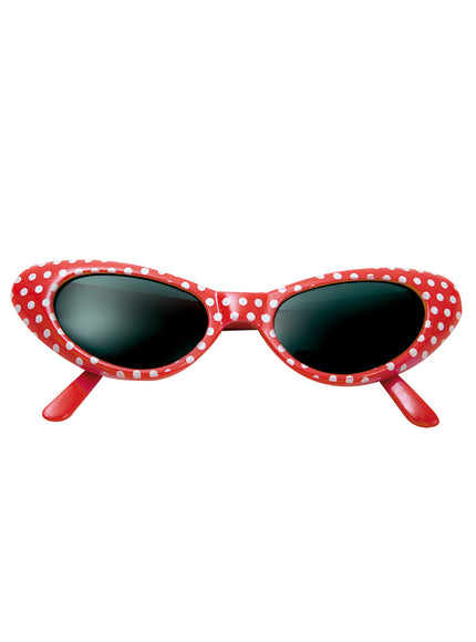 Lunettes années 50 pois rouge adulte