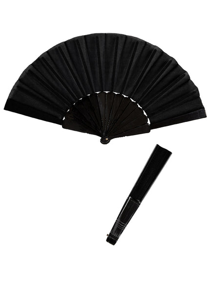 Evantail noir en tissu