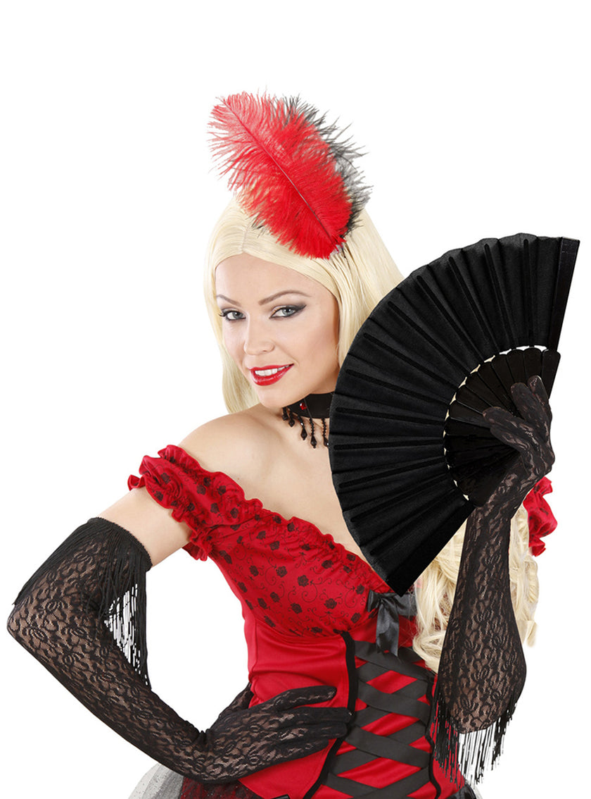 Evantail noir en tissu