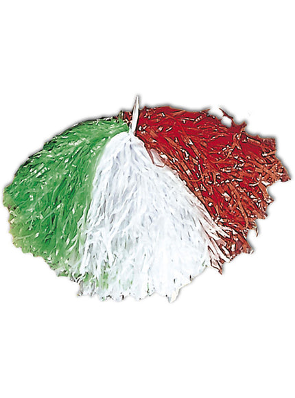 Pompon vert, blanc et rouge
