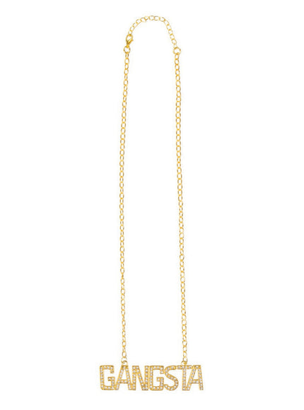 Collier rappeur doré femme