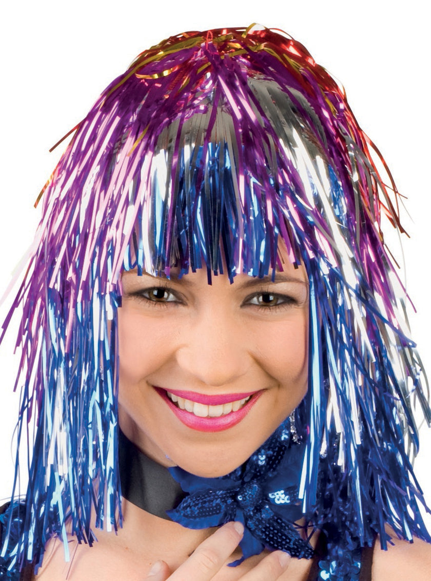 Perruque multicolore fête adulte