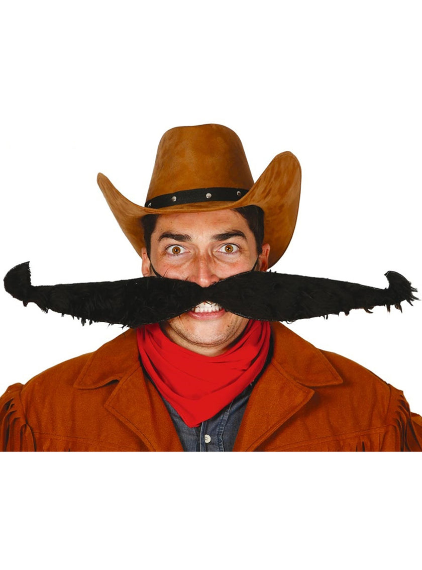 Moustache cowboy extra avec élastique