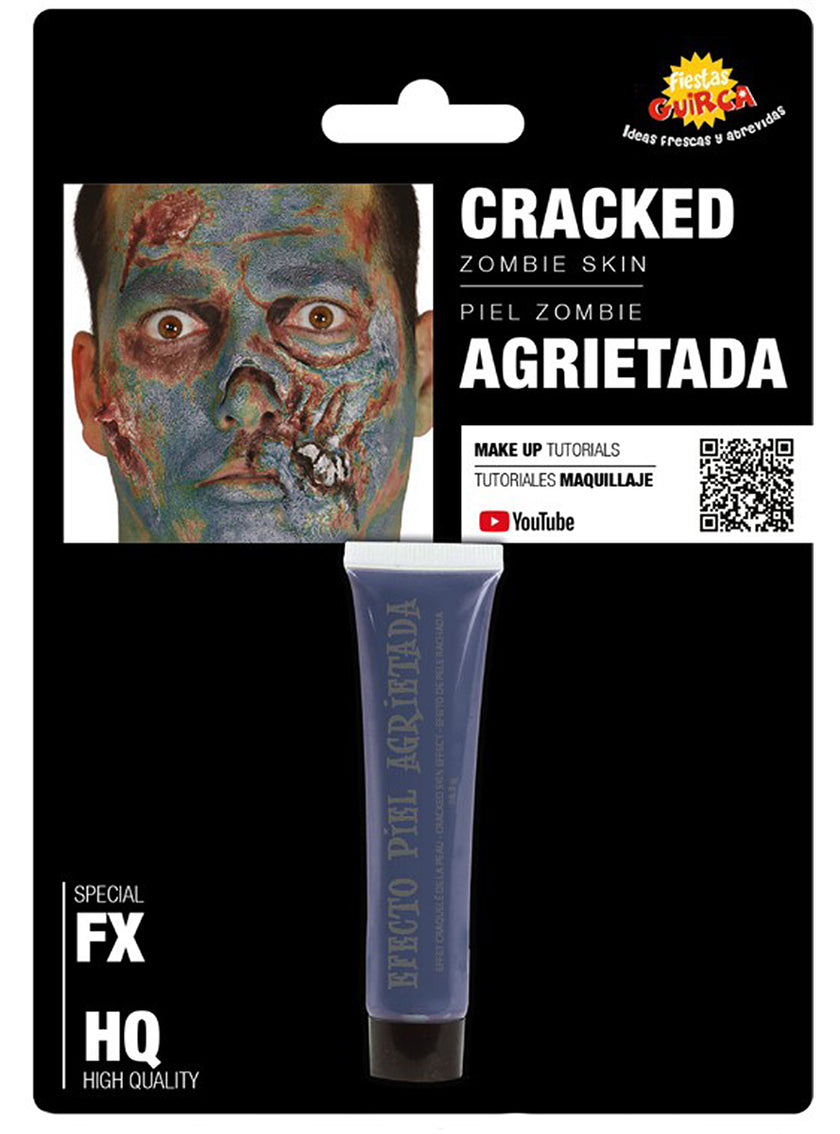 Maquillage peau de zombie bleu