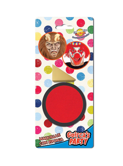 Maquillage rouge avec éponge