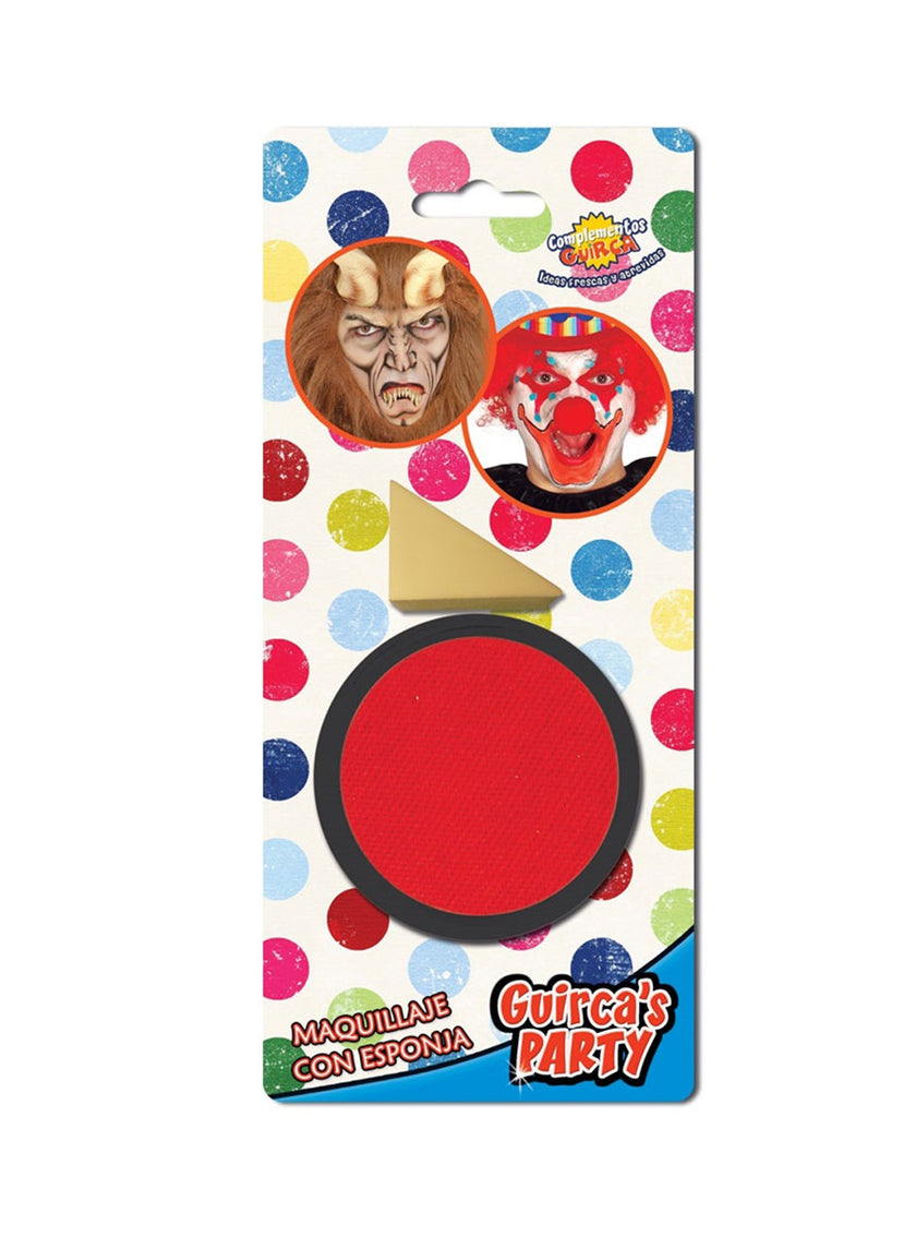 Maquillage rouge avec éponge