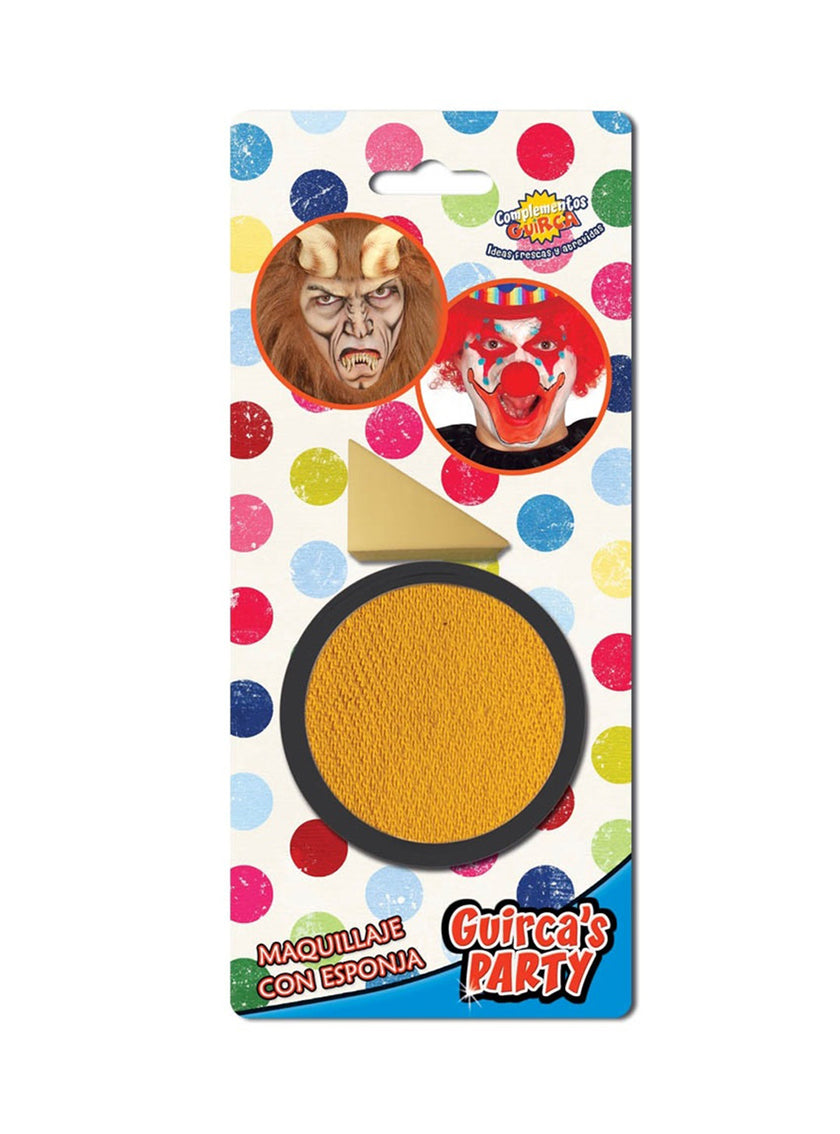 Maquillage jaune avec éponge