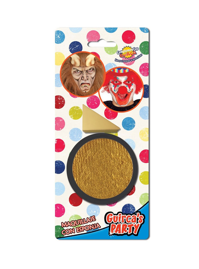 Maquillage jaune avec éponge