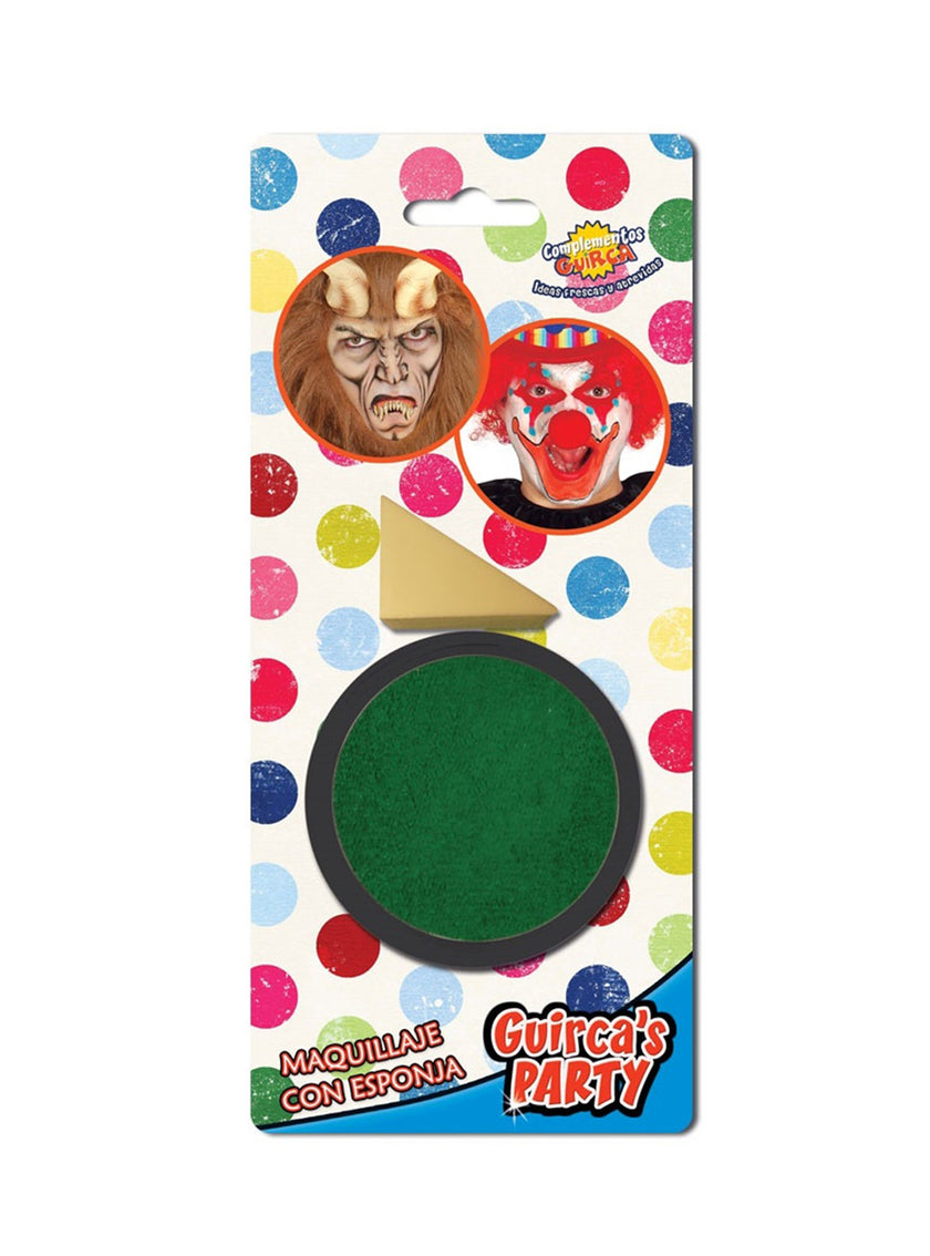 Maquillage vert avec éponge