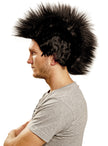 Perruque punk noire à crête