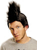 Perruque punk noire à crête