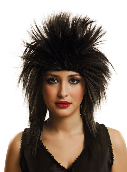Perruque rock brune adulte