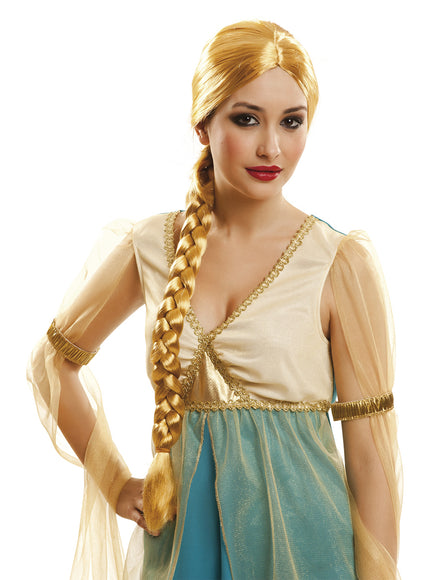 Perruque princesse blonde avec tresse femme