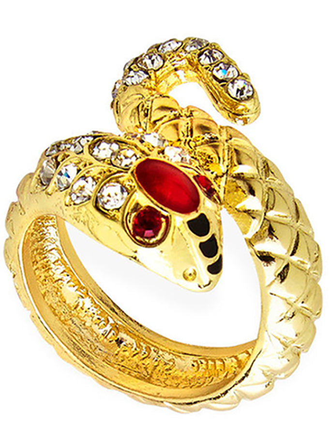Bague serpent doré femme