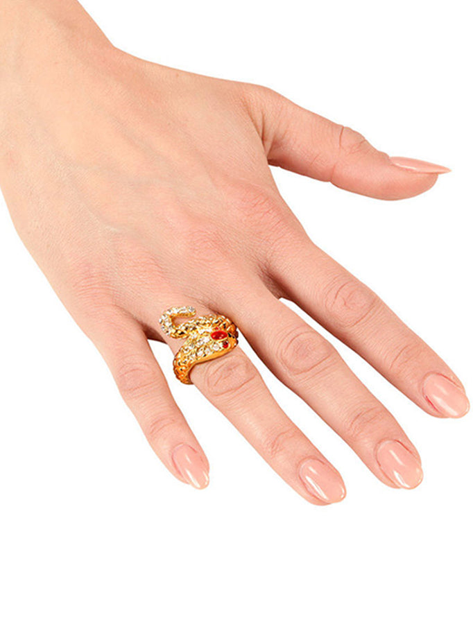 Bague serpent doré femme