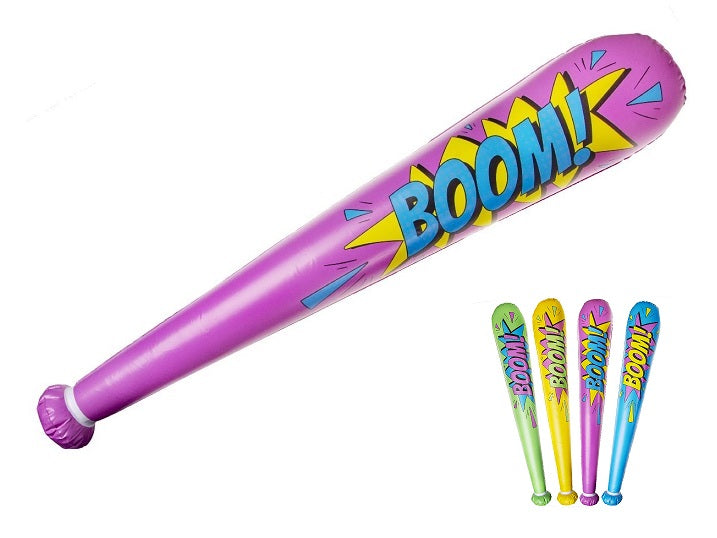 batte de baseball gonflable motif boom mix 85cm