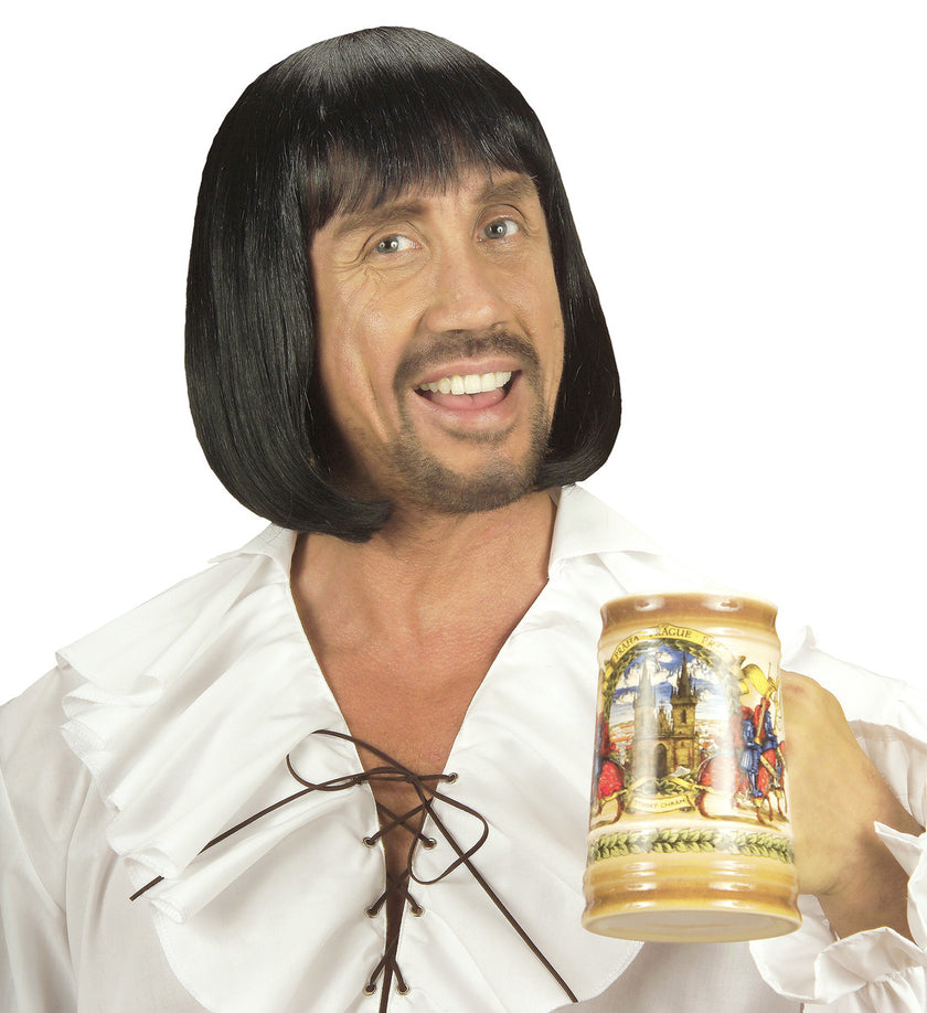 Perruque médiéval brune homme