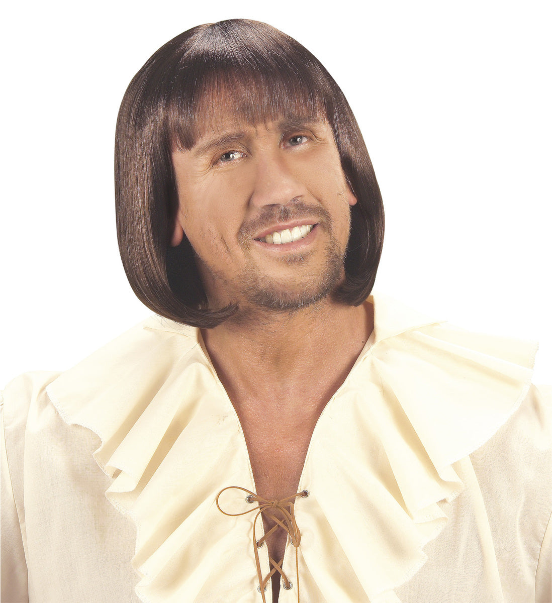 Perruque médiéval châtain homme