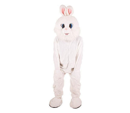 déguisement mascotte de lapin en peluche blanc adulte