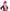 Perruque punk rose fluorescente fille