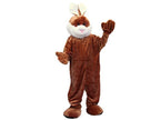 déguisement mascotte de lapin brun barbe blanche adulte