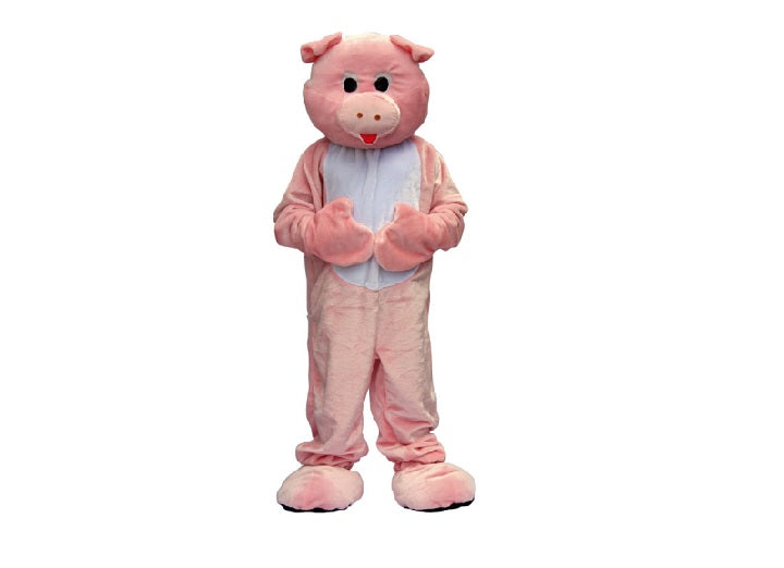 déguisement mascotte cochon rose adulte