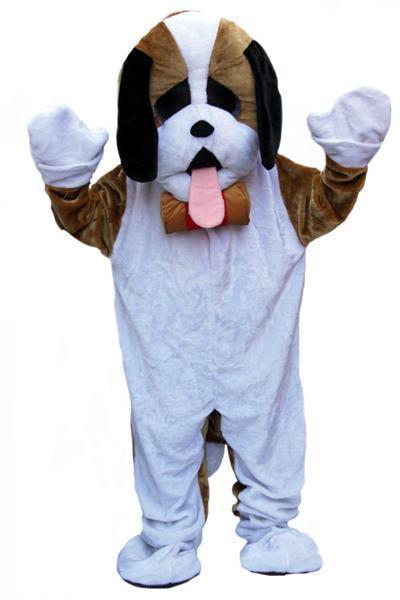 déguisement mascotte de chien saint bernard en peluche adulte