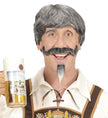 Perruque avec moustache et bouc grisonnant homme