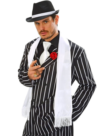 Écharpe blanche satin adulte