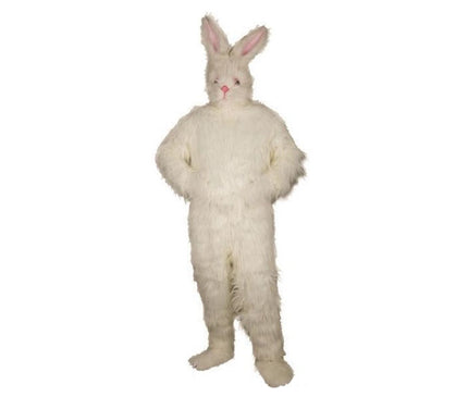 déguisement mascotte de lapin blanc poils long adulte
