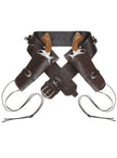Ceinture avec double étui pistolet marron homme