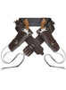 Ceinture avec double étui pistolet marron homme