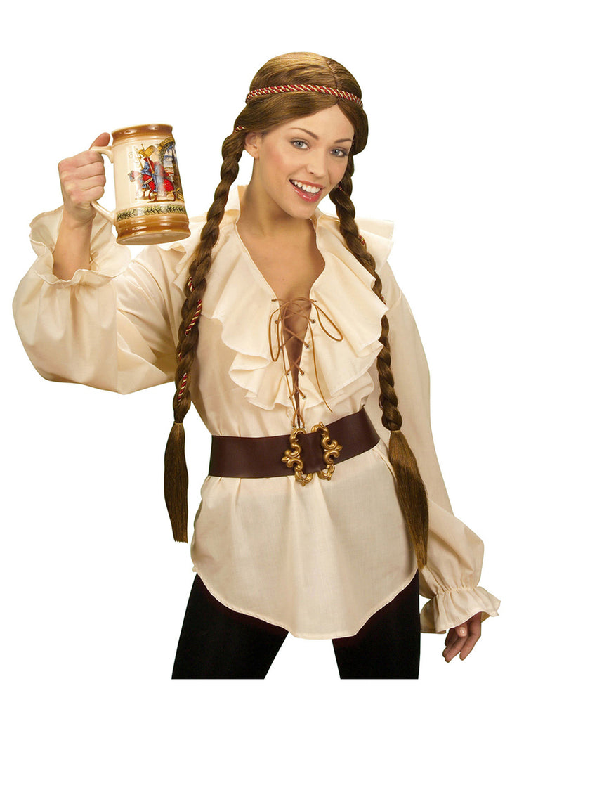 Chemise beige de pirate femme