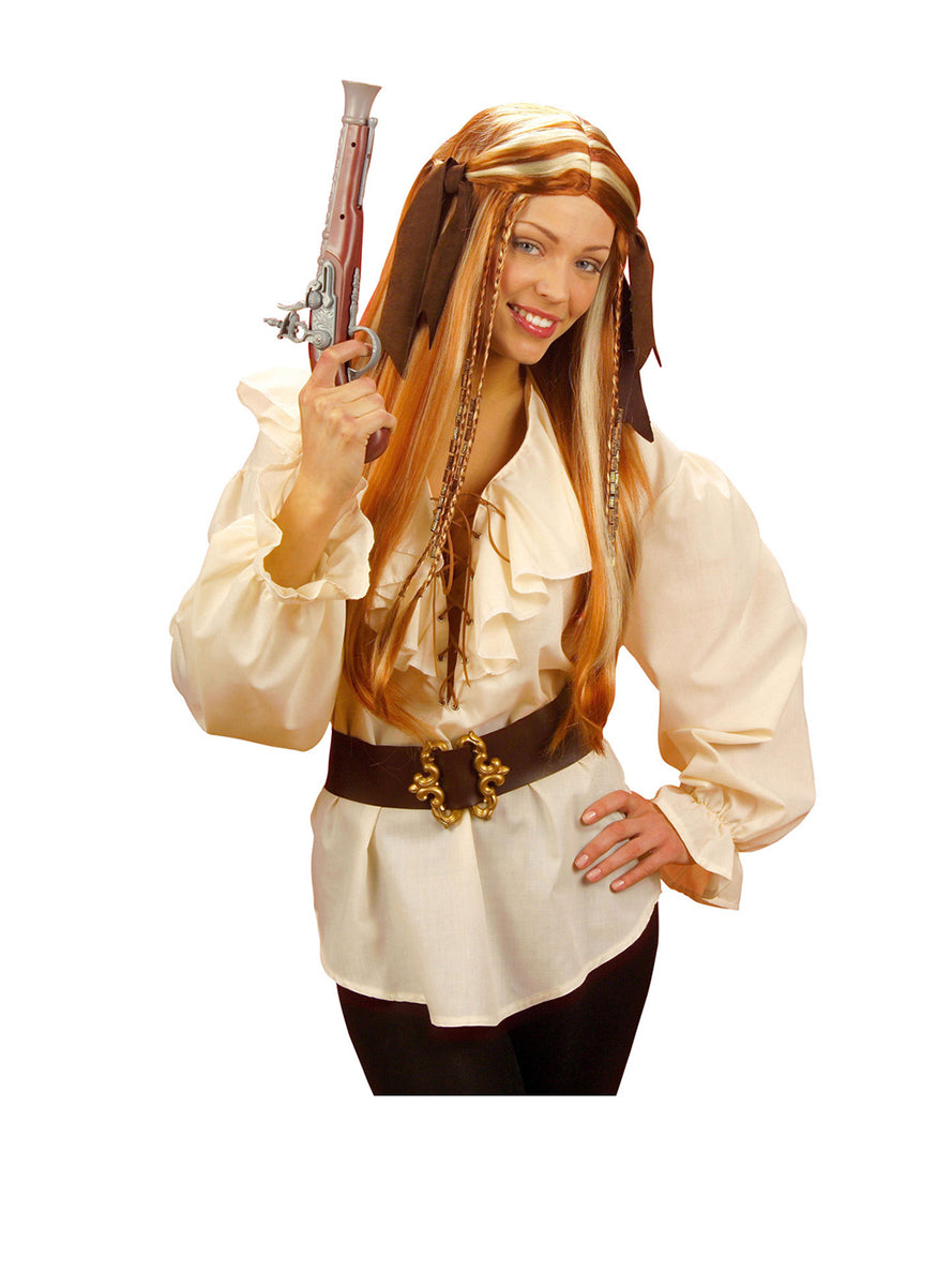 Chemise beige de pirate femme