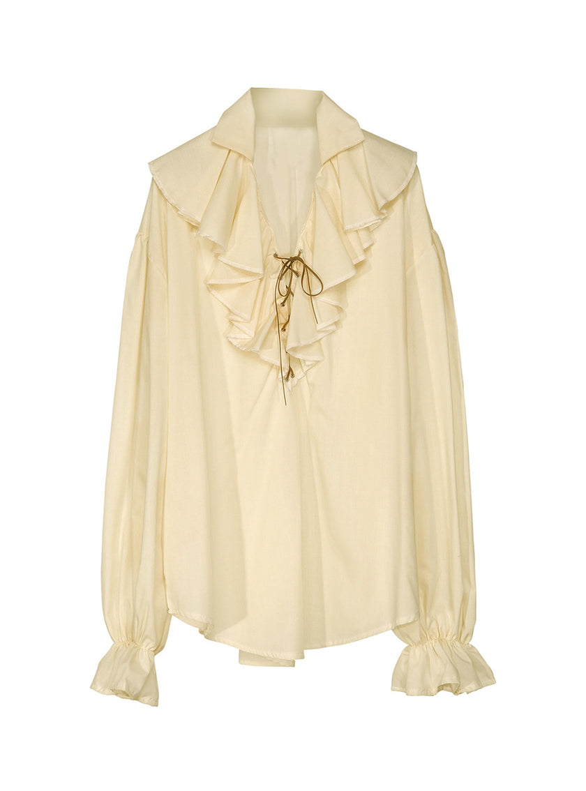 Chemise beige de pirate femme