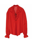 Chemise rouge de pirate femme