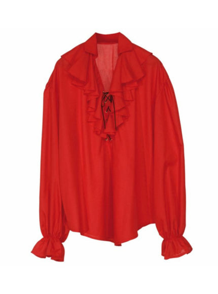 Chemise rouge de pirate femme