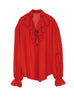 Chemise rouge de pirate femme