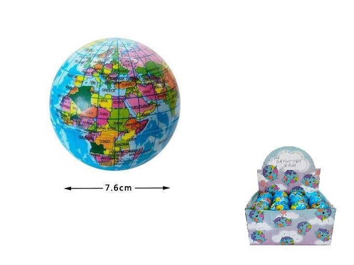 balle anti stress globe terrestre 7.6cm