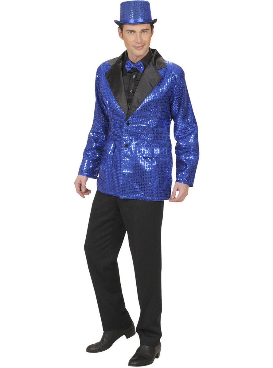 Veste bleue à paillettes homme