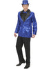 Veste bleue à paillettes homme
