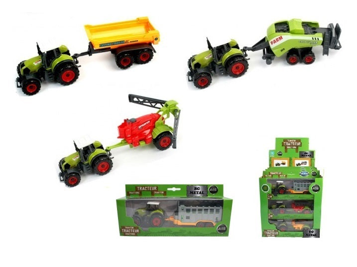 tracteur avec remorque métal mix 21.5cm