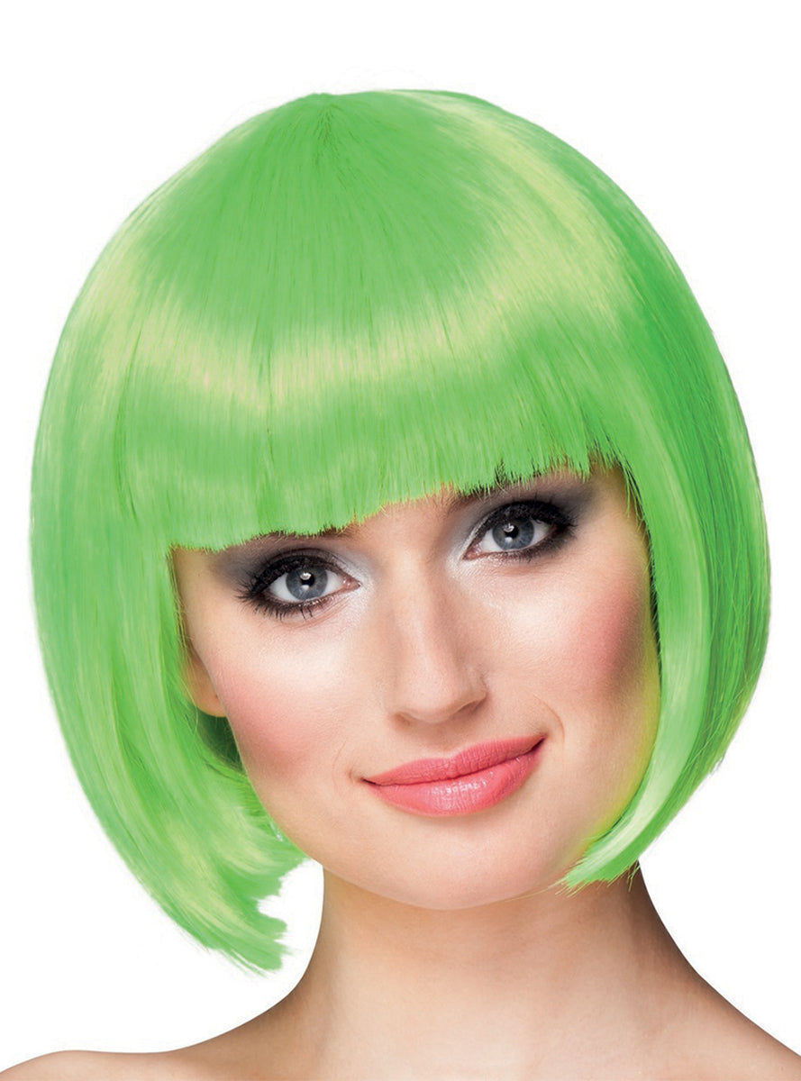 Perruque verte fluo courte femme