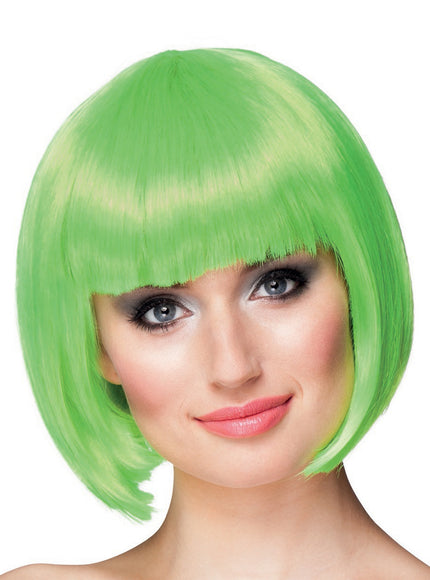 Perruque verte fluo courte femme
