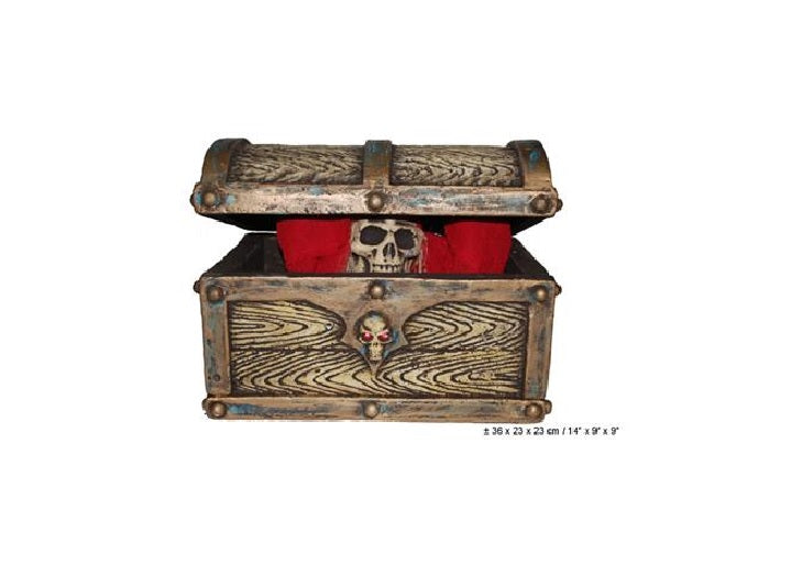 coffre avec fantôme sonore lumineux et motorisé 36cm